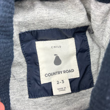 Load image into Gallery viewer, Boys Country Road, cotton lined navy puffer jacket / coat, two way zip, EUC, size 2-3,  
