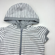 Load image into Gallery viewer, Girls Target, striped short sleeve zip hoodie sweater, FUC, size 1,  