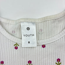 Load image into Gallery viewer, Girls Target, ribbed stretchy floral tee / top, FUC, size 8,  
