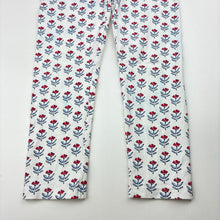 Load image into Gallery viewer, Girls Tu, floral stretchy leggings, Inside leg: 37cm, blue marks left leg, FUC, size 4-5,  