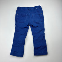 Load image into Gallery viewer, Boys Pumpkin Patch, blue stretch cotton pants, adjustable, FUC, size 1,  