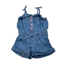 Load image into Gallery viewer, Girls Target, chambray cotton summer playsuit / romper, GUC, size 000,  