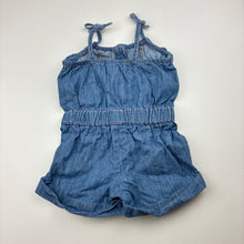 Load image into Gallery viewer, Girls Target, chambray cotton summer playsuit / romper, GUC, size 000,  