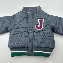 Load image into Gallery viewer, Boys Jack &amp; Milly, fleece lined jacket / coat, zip &amp; poppers, EUC, size 000,  
