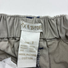 Load image into Gallery viewer, Boys Stix n Stones, lightweight cotton pants, elasticated, GUC, size 1,  