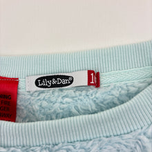 Load image into Gallery viewer, Girls Lily &amp; Dan, blue fleece pyjama top, marks on cuffs, FUC, size 10,  