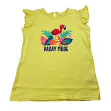 Load image into Gallery viewer, Girls CAPE, yellow cotton tee / top, flamingo, FUC, size 8,  