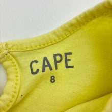 Load image into Gallery viewer, Girls CAPE, yellow cotton tee / top, flamingo, FUC, size 8,  