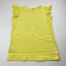 Load image into Gallery viewer, Girls CAPE, yellow cotton tee / top, flamingo, FUC, size 8,  