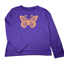 Load image into Gallery viewer, Girls Anko, purple cotton long sleeve top, butterfly, EUC, size 9,  