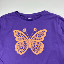 Load image into Gallery viewer, Girls Anko, purple cotton long sleeve top, butterfly, EUC, size 9,  
