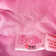 Load image into Gallery viewer, Girls Barbie, pink satin hooded jacket / coat, FUC, size 5,  