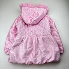 Load image into Gallery viewer, Girls Barbie, pink satin hooded jacket / coat, FUC, size 5,  