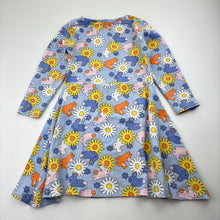 Load image into Gallery viewer, Girls Milkshake, stretchy long sleeve dress, rabbits, marks front &amp; sleeves, FUC, size 3, L: 51cm