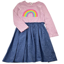 Load image into Gallery viewer, Girls Milkshake, spliced cotton dress, sequin rainbow, FUC, size 8, L: 66cm
