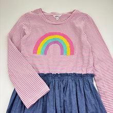 Load image into Gallery viewer, Girls Milkshake, spliced cotton dress, sequin rainbow, FUC, size 8, L: 66cm