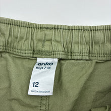 Load image into Gallery viewer, Boys Anko, green stretch cotton shorts, elasticated, FUC, size 12,  
