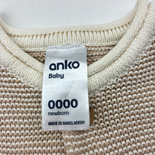 Load image into Gallery viewer, Unisex Anko, knitted cotton cardigan / sweater, EUC, size 0000,  