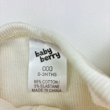Load image into Gallery viewer, Unisex Baby Berry, ribbed coverall / romper, GUC, size 000,  