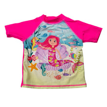 Load image into Gallery viewer, Girls Mango, short sleeve rashie / swim top, mermaid, EUC, size 1,  