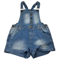 Load image into Gallery viewer, Girls Target, stretch denim overalls / shortalls, GUC, size 10,  