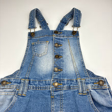 Load image into Gallery viewer, Girls Target, stretch denim overalls / shortalls, GUC, size 10,  