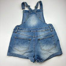 Load image into Gallery viewer, Girls Target, stretch denim overalls / shortalls, GUC, size 10,  