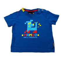 Load image into Gallery viewer, Boys MAMBO, blue cotton tee / top, dog, FUC, size 00,  
