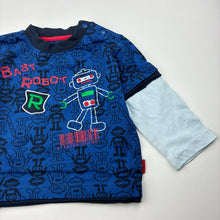 Load image into Gallery viewer, Boys Pumpkin Patch, cotton long sleeve tee / top, robots, GUC, size 00,  