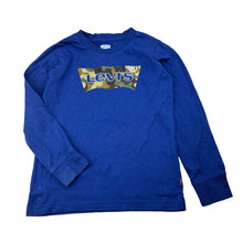 Load image into Gallery viewer, Boys Levis, blue cotton long sleeve tee / top, wash fade, FUC, size 4,  