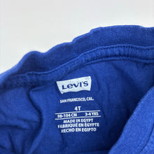 Load image into Gallery viewer, Boys Levis, blue cotton long sleeve tee / top, wash fade, FUC, size 4,  
