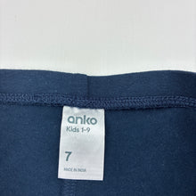 Load image into Gallery viewer, Girls Anko, navy stretchy leggings, Inside leg: 45cm, EUC, size 7,  