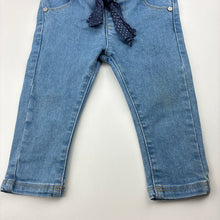 Load image into Gallery viewer, Girls Target, blue stretch denim jeans, adjustable, FUC, size 0,  
