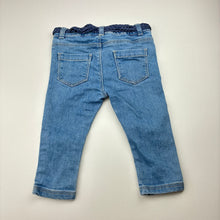 Load image into Gallery viewer, Girls Target, blue stretch denim jeans, adjustable, FUC, size 0,  