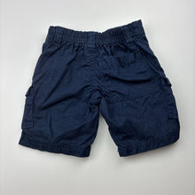 Load image into Gallery viewer, Boys Target, navy cotton cargo shorts, elasticated, GUC, size 00,  