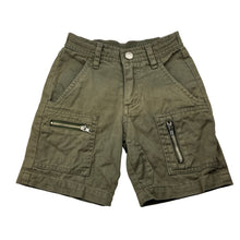 Load image into Gallery viewer, Boys OUCH, embroidered khaki cotton shorts, elasticated, FUC, size 00,  