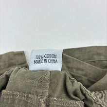 Load image into Gallery viewer, Boys OUCH, embroidered khaki cotton shorts, elasticated, FUC, size 00,  