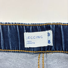 Load image into Gallery viewer, Girls Target, stretch denim leggings / jeggings, elasticated, Inside leg: 55cm, EUC, size 8,  