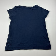 Load image into Gallery viewer, Girls H&amp;M, navy cotton tee / top, birds, FUC, size 5-6,  