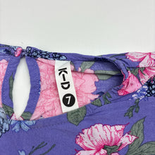 Load image into Gallery viewer, Girls KID, floral viscose tie front top, marks on front, FUC, size 7,  