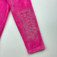 Load image into Gallery viewer, Girls Barbie, pink velour leggings, elasticated, Inside leg: 30cm, GUC, size 3,  