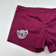 Load image into Gallery viewer, Boys NRL Supporter, Manly Sea Eagles shorts, drawcord, GUC, size 7,  