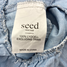Load image into Gallery viewer, Girls Seed, blue lyocell ruffle top, GUC, size 000,  