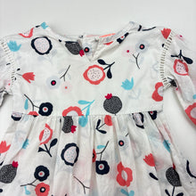 Load image into Gallery viewer, Girls Country Road, lightweight floral cotton long sleeve dress, FUC, size 000, L: 35cm