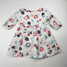 Load image into Gallery viewer, Girls Country Road, lightweight floral cotton long sleeve dress, FUC, size 000, L: 35cm
