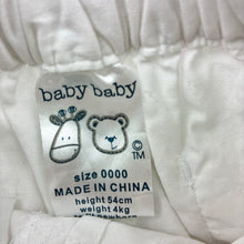 Load image into Gallery viewer, Girls Baby Baby, lightweight cotton shorts, elasticated, GUC, size 0000,  