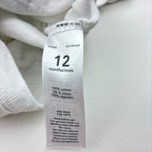 Load image into Gallery viewer, Boys Carters, cotton romper, light discolouration at neck, FUC, size 12 months,  