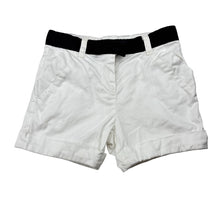 Load image into Gallery viewer, Girls Origami, white stretch cotton shorts, adjustable, light mark on front, FUC, size 1,  