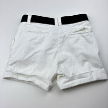 Load image into Gallery viewer, Girls Origami, white stretch cotton shorts, adjustable, light mark on front, FUC, size 1,  