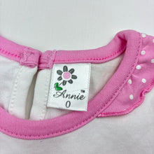 Load image into Gallery viewer, Girls Annie, pink &amp; white cotton short sleeve top, EUC, size 0,  